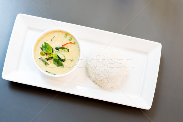 Verde curry arroz peces pelota alimentos Foto stock © vichie81