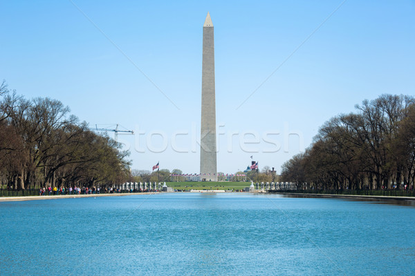 Washington Monument reflectie nieuwe zwembad hemel water Stockfoto © vichie81