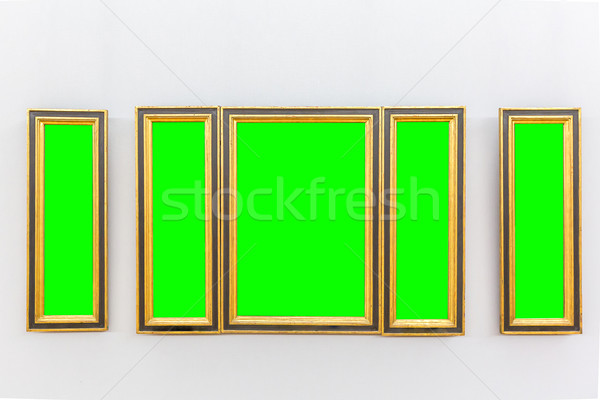 Or vintage cadre vert mur [[stock_photo]] © vichie81