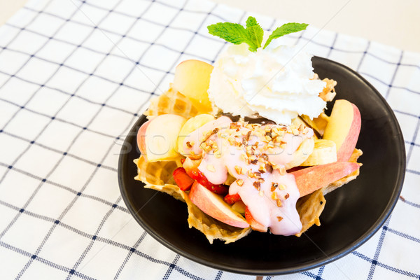 アイスクリーム サンデー トロピカルフルーツ 食品 フルーツ 夏 ストックフォト © vichie81