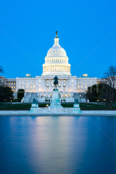 épület alkonyat Washington DC USA égbolt víz Stock fotó © vichie81