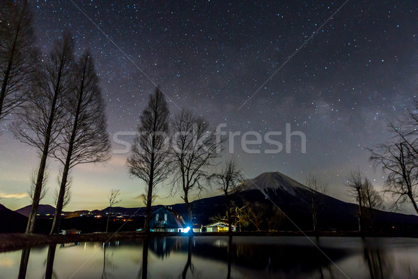 Star Mount Fuji landschap berg winter cool Stockfoto © vichie81