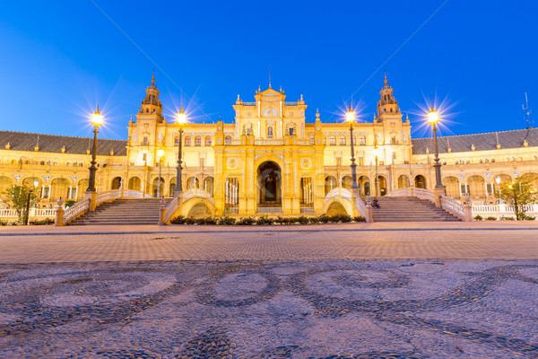 Facade of espana Plaza Seville Stock photo © vichie81