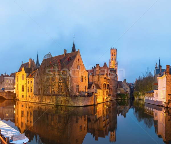 Bruges, Belgium at dusk. Stock photo © vichie81