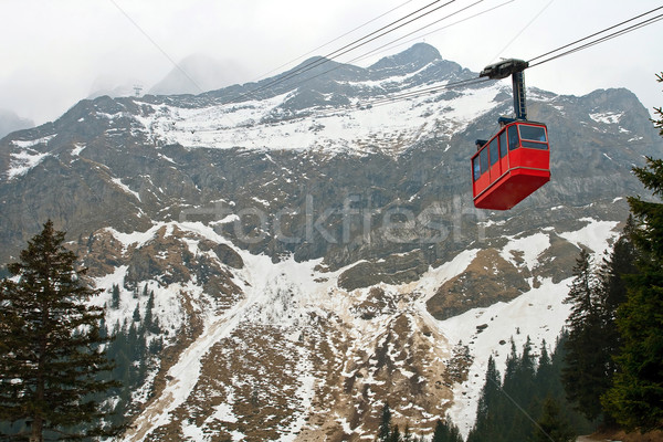 Rouge câble voiture Suisse chemin de fer paysage [[stock_photo]] © vichie81