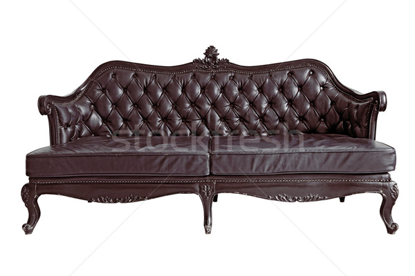 Marrón cuero sofá aislado sillón Foto stock © vichie81
