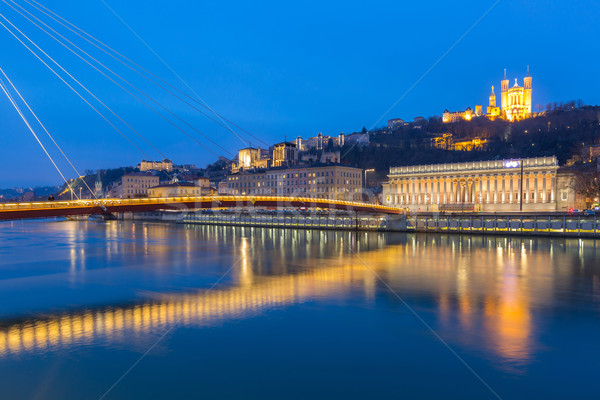 Lyon Saone river Fourviere Notre-Dame Stock photo © vichie81
