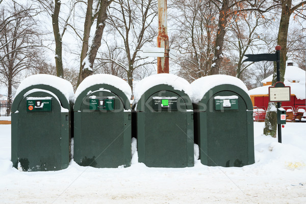 rubbish bin in winter landscape Stock photo © vichie81