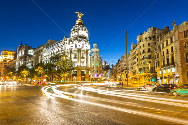 Zdjęcia stock: Madryt · główny · zakupy · ulicy · Hiszpania · zmierzch