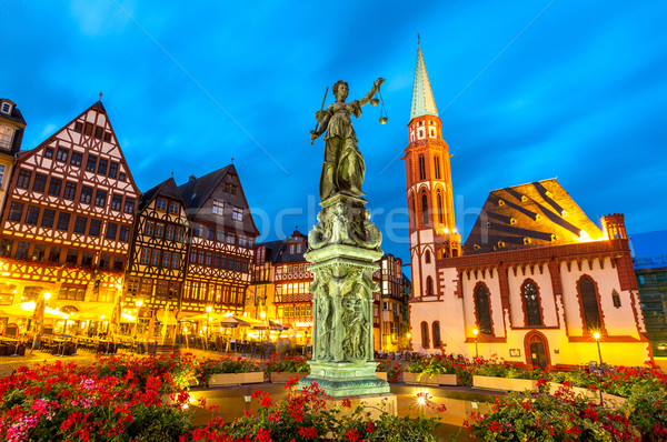 Foto stock: Ciudad · cuadrados · Frankfurt · Alemania · barrio · antiguo · estatua