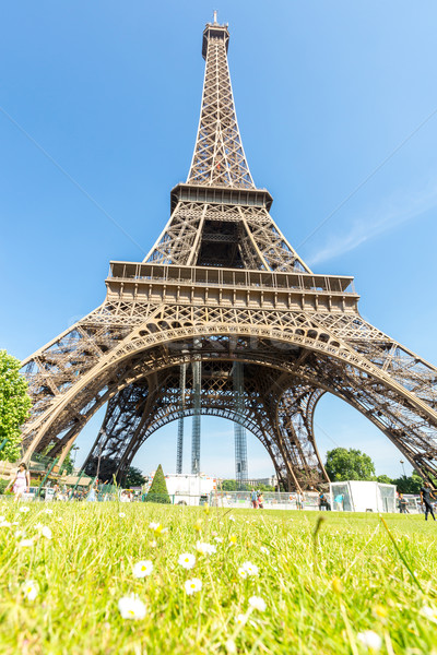 Tour Eiffel Paris ciel bleu jardin France bâtiment Photo stock © vichie81