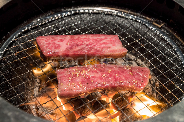 ストックフォト: 焼き · サーロイン · 肉 · 鮮度 · 日本語 · バーベキュー