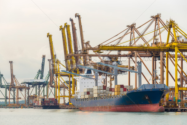 Industriële haven containerschip industrie touw vervoer Stockfoto © vichie81