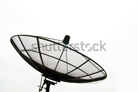 Satellitenschüssel groß schwarz isoliert weiß Himmel Stock foto © vichie81