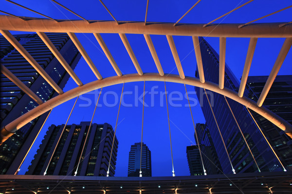 Stock photo: architecture of pubic skywalk at bangkok downtown