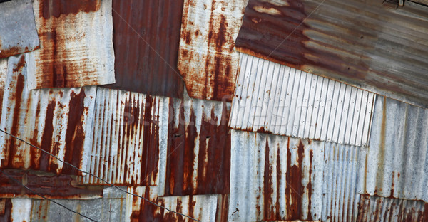 old rusty galvanized and corrugated steel panel Stock photo © vichie81