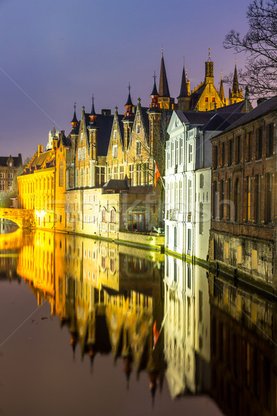 Bruges, Belgium at dusk Stock photo © vichie81