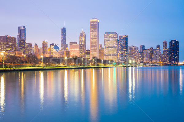 Chicago downtown and Lake Michigan Stock photo © vichie81