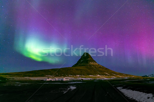 ストックフォト: オーロラ · アイスランド · 北方 · 光 · 自然 · 風景