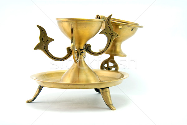Gouden kandelaar geïsoleerd witte goud vintage Stockfoto © vichie81