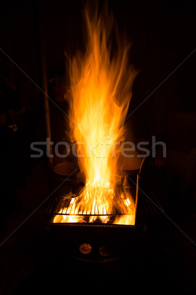 壁爐 露營 夜 食品 性質 商業照片 © vichie81