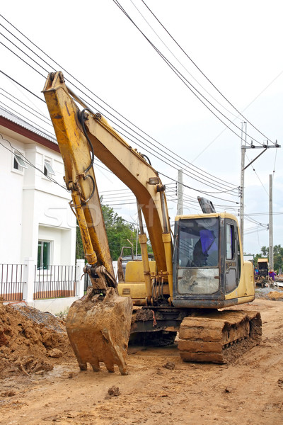 Excavator Loader with backhoe standing in sandpit Stock photo © vichie81