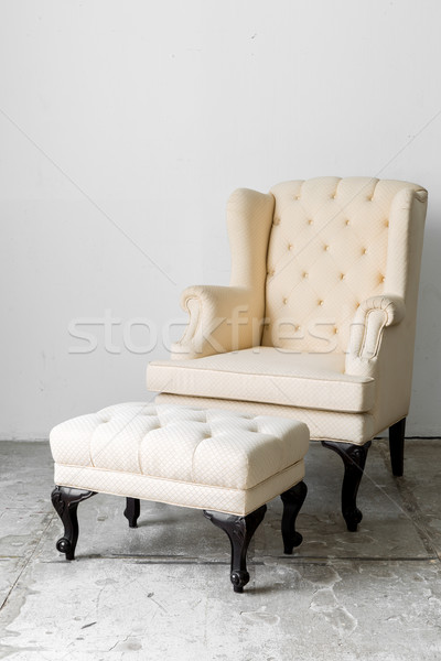 Zdjęcia stock: Beżowy · retro · krzesło · klasyczny · tkaniny · stylu