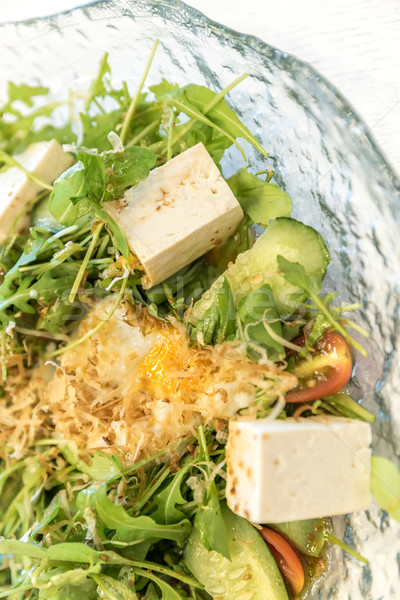 Tofu Sałatka zdrowia jaj tle obiedzie Zdjęcia stock © vichie81