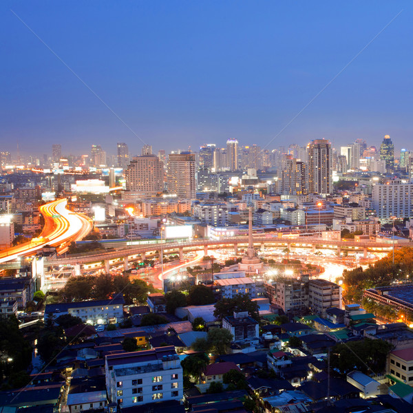 曼谷 勝利 市中心 黃昏 天空 商業照片 © vichie81
