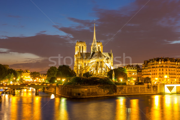 Notre Dame Cathedral Paris dusk Stock photo © vichie81