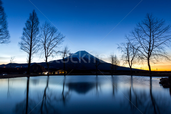 Mount Fuji star landschap berg winter cool Stockfoto © vichie81