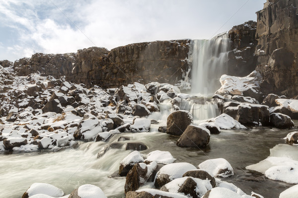 pingvellir Waterfall Iceland Stock photo © vichie81