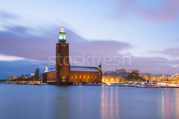 Stockholm City Hall at dusk Sweden Stock photo © vichie81