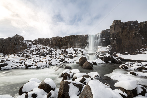 pingvellir Waterfall Iceland Stock photo © vichie81