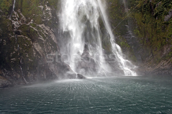 Stock photo: milford sound waterfall