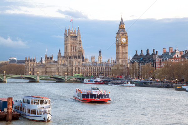 Big Ben Westminster Brücke London Stadtbild Fluss Stock foto © vichie81