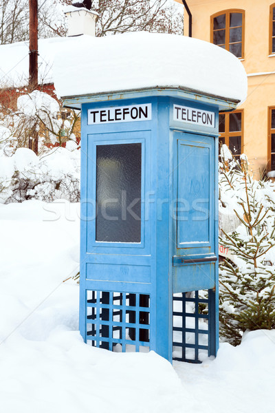 Telephone Booth with snow Stock photo © vichie81