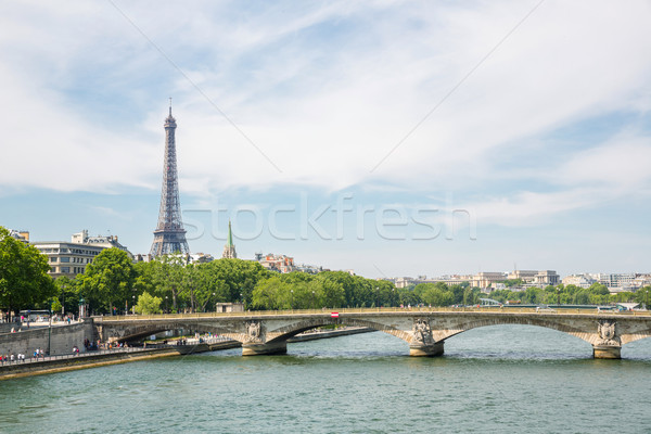 Eiffel Tower along river seine Stock photo © vichie81