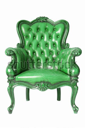 Stockfoto: Vintage · luxe · groene · sofa · fauteuil · geïsoleerd