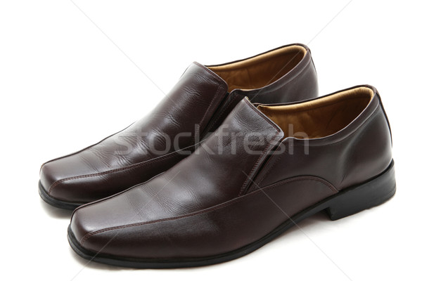 Stock photo: brown leather shoes
