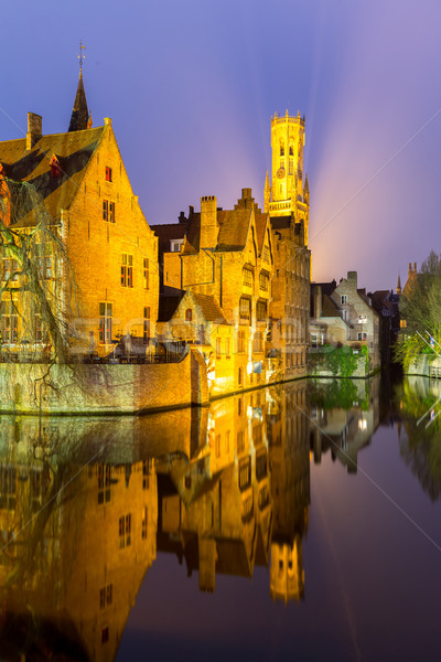 Bruges, Belgium at dusk. Stock photo © vichie81