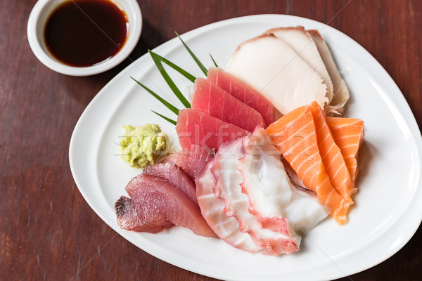 Sashimi zestaw japoński żywności morza pomarańczowy Zdjęcia stock © vichie81