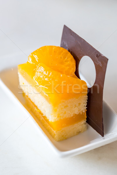 Oranje cake voedsel partij vruchten Stockfoto © vichie81