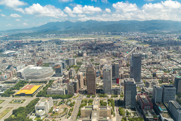 Tajwan widok z lotu ptaka miasta centrum panoramę niebo Zdjęcia stock © vichie81