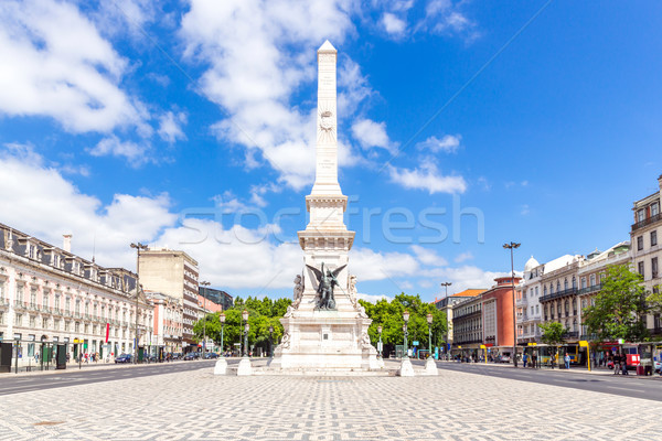 Praça Lisboa Portugal estátua panorama ao ar livre Foto stock © vichie81