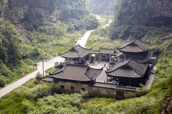 Dachwohnung China Park Natur Stein chinesisch Stock foto © vichie81