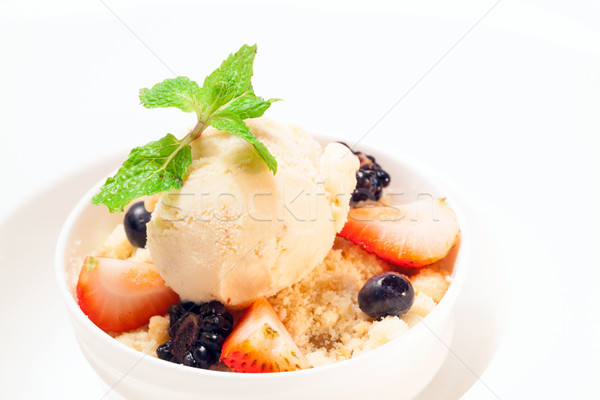 Apple crumble with icecream Stock photo © vichie81