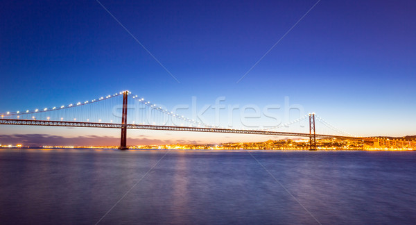 Panorama Lisboa cityscape ponte 25 Portugal Foto stock © vichie81