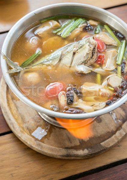 Yum pesce piccante zuppa tipico Thailandia Foto d'archivio © vichie81