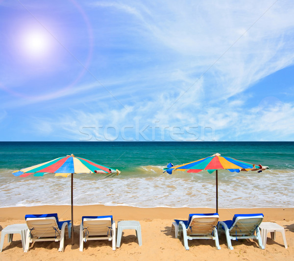 beach chair sunny sky Stock photo © vichie81